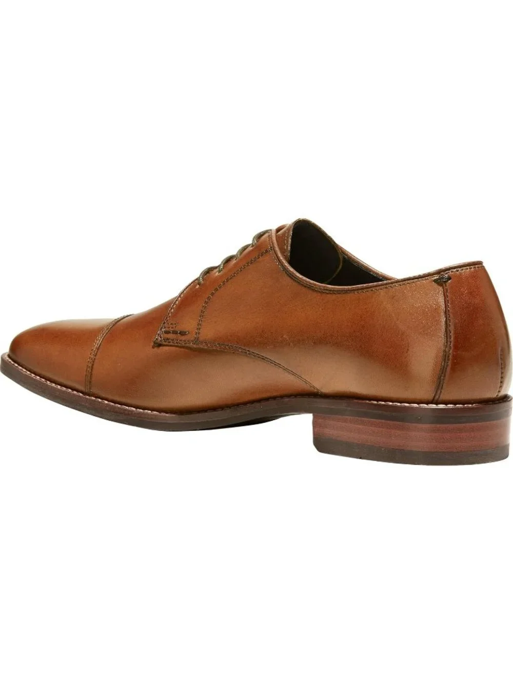 Men Brown Leather Lenox Hill Cap Toe Low-top British Business Derby Oxford Shoes
